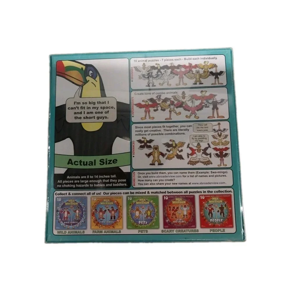 A Broader View BIRDS Jigsaw Puzzle 10 Jumbo Mix and Match Millions Of Combo's